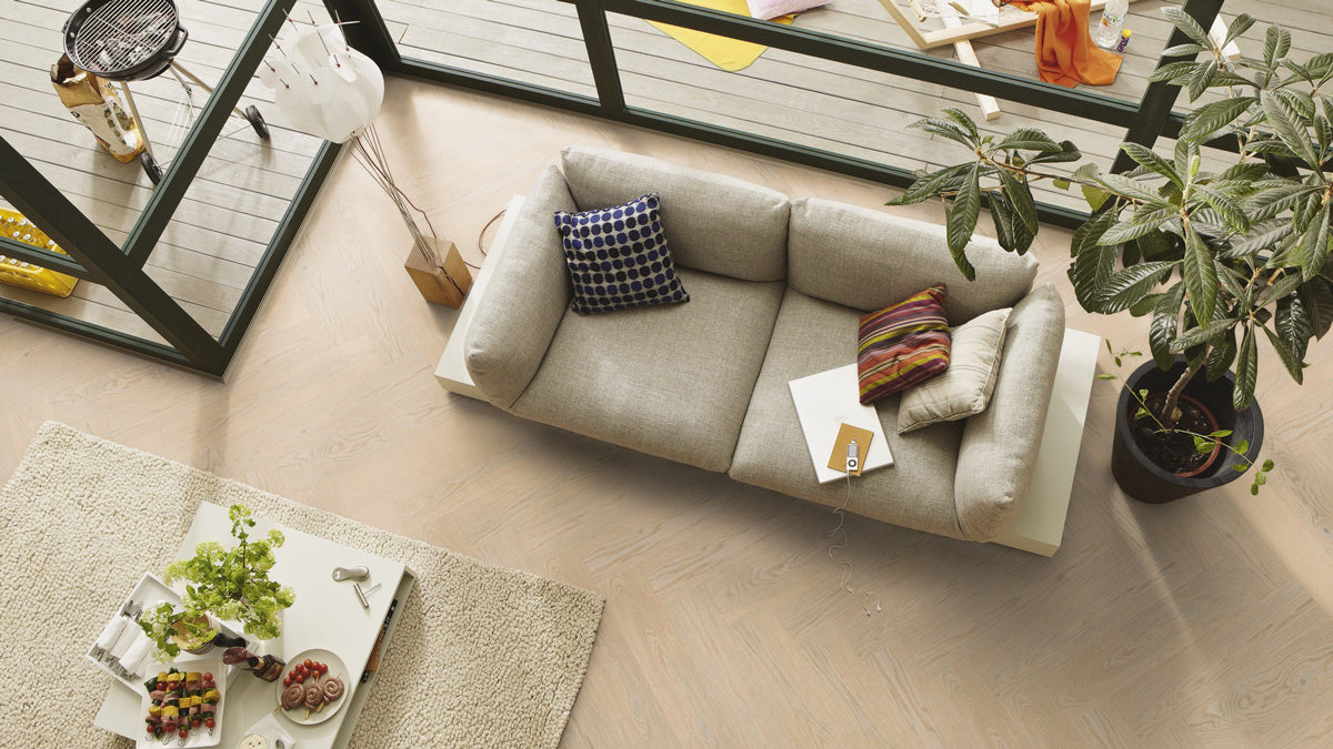 Floer Hybride Hout - Wit Eiken Visgraat (Uitlopend)