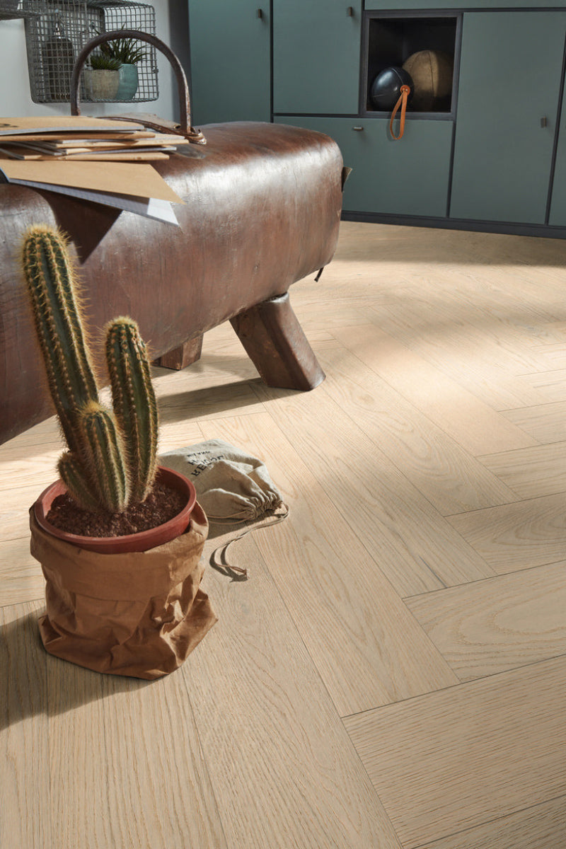 Floer Hybride Hout - Wit Eiken Visgraat (Uitlopend)