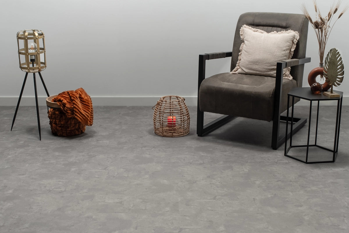 Floer Tegel PVC - Betonlook Grijs