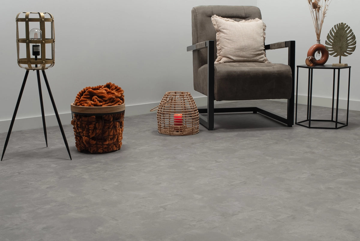 Floer Tegel PVC - Betonlook Grijs