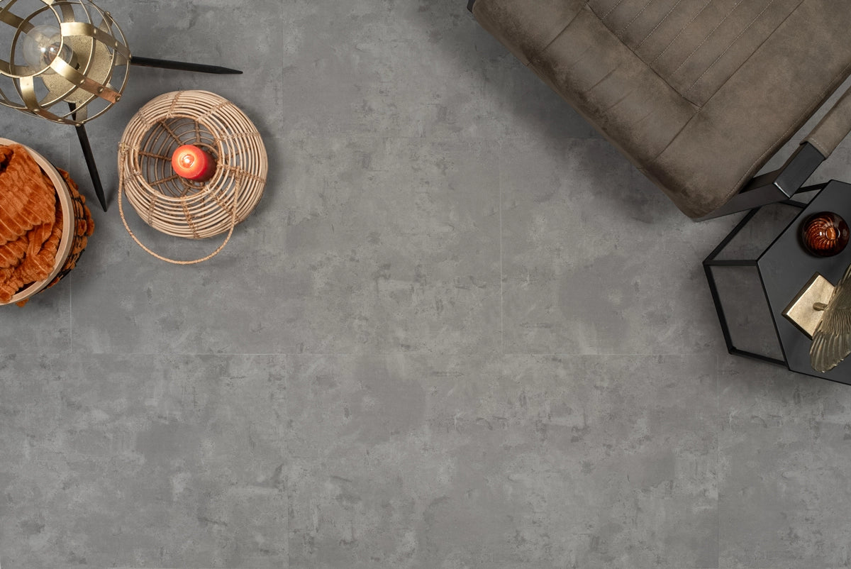 Floer Tegel PVC - Betonlook Grijs