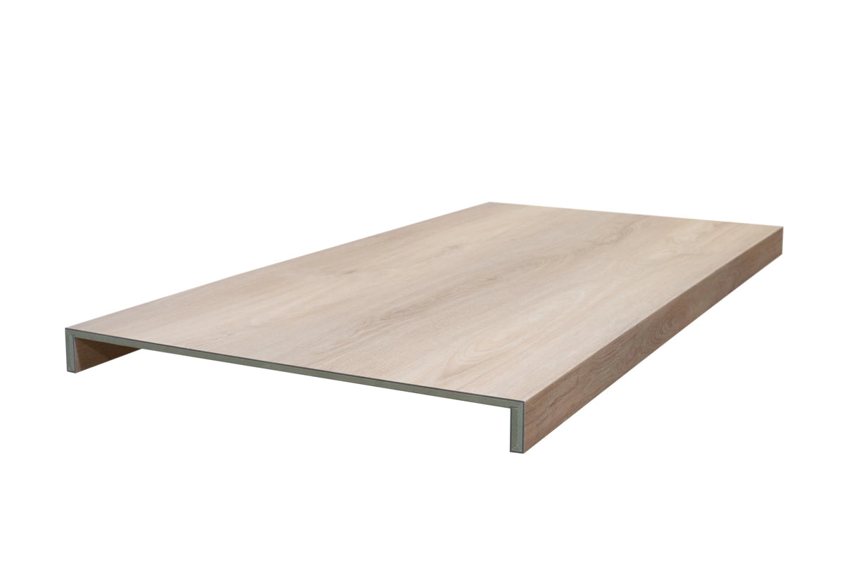 Floer Trap Overzettreden - Onbehandeld Eiken Dubbeltrede 138 cm