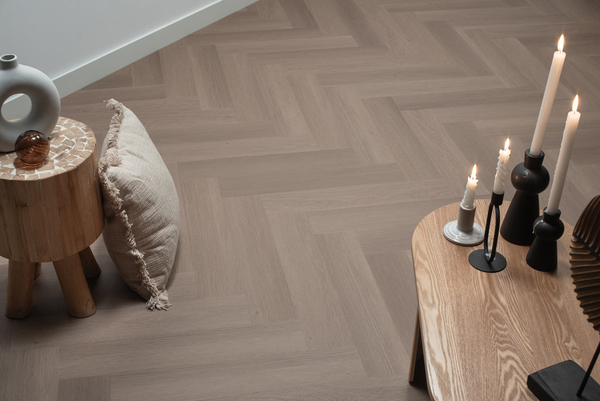 Floer Visgraat PVC - Greige Eiken - productfoto 6