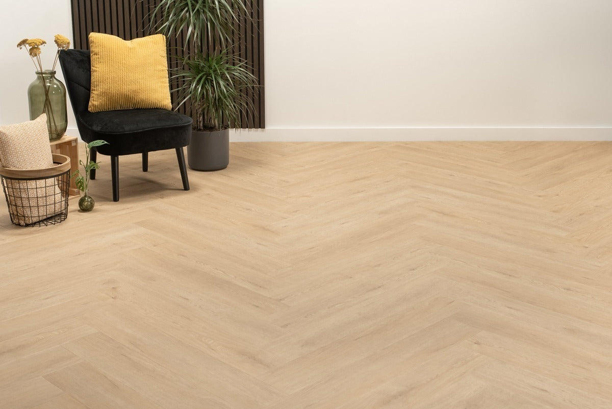 Floer Walvisgraat Click PVC – Gaia Grijsbeige