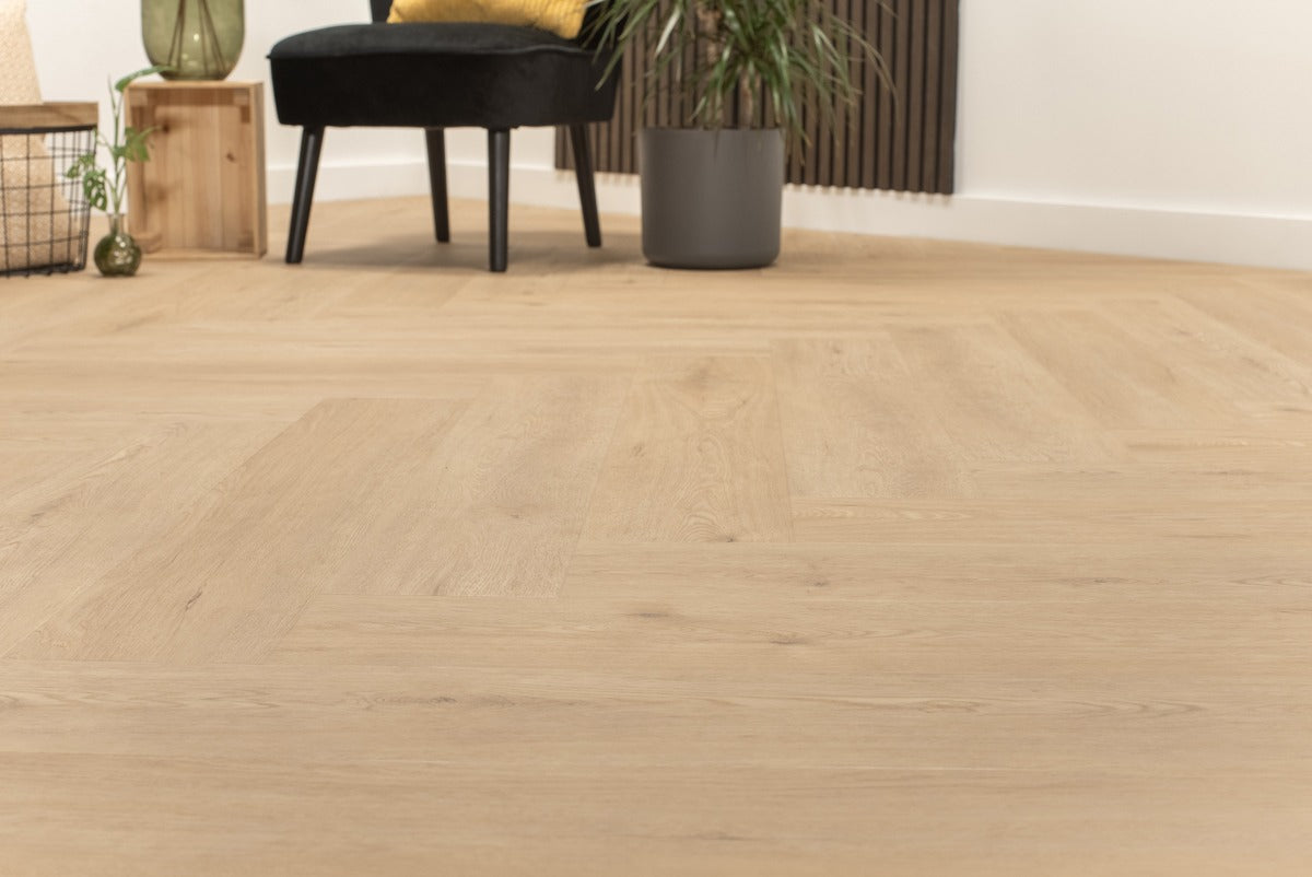 Floer Walvisgraat Click PVC – Gaia Grijsbeige