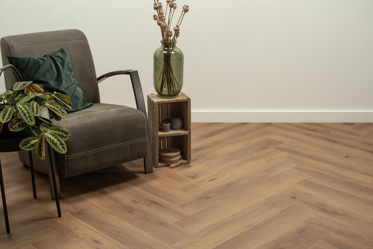 Floer Walvisgraat Click PVC - Narwal Nootbruin