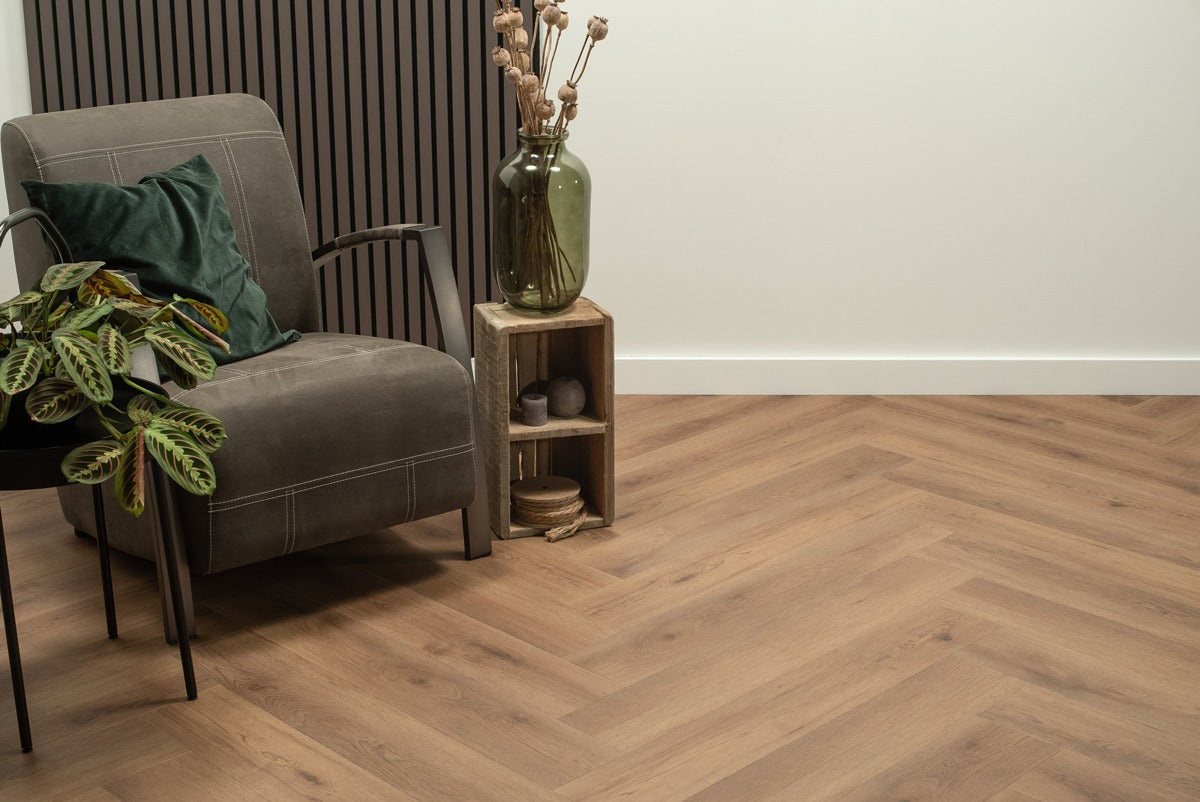 Floer Walvisgraat Click PVC - Narwal Nootbruin