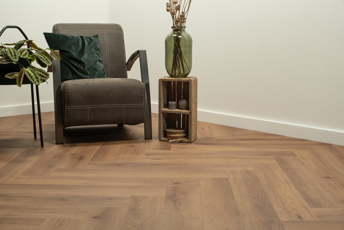 Floer Walvisgraat Click PVC - Narwal Nootbruin