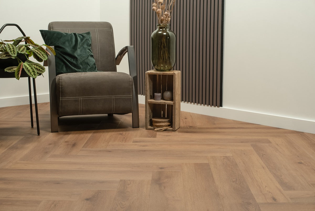 Floer Walvisgraat Click PVC - Narwal Nootbruin