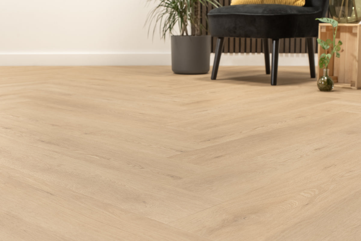 Floer Walvisgraat PVC - Gaia Grijsbeige