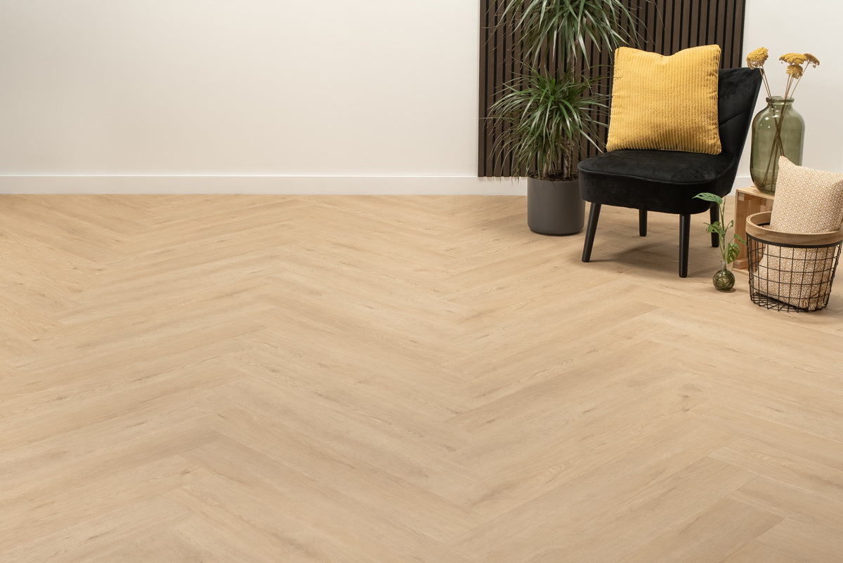 Floer Walvisgraat PVC - Gaia Grijsbeige