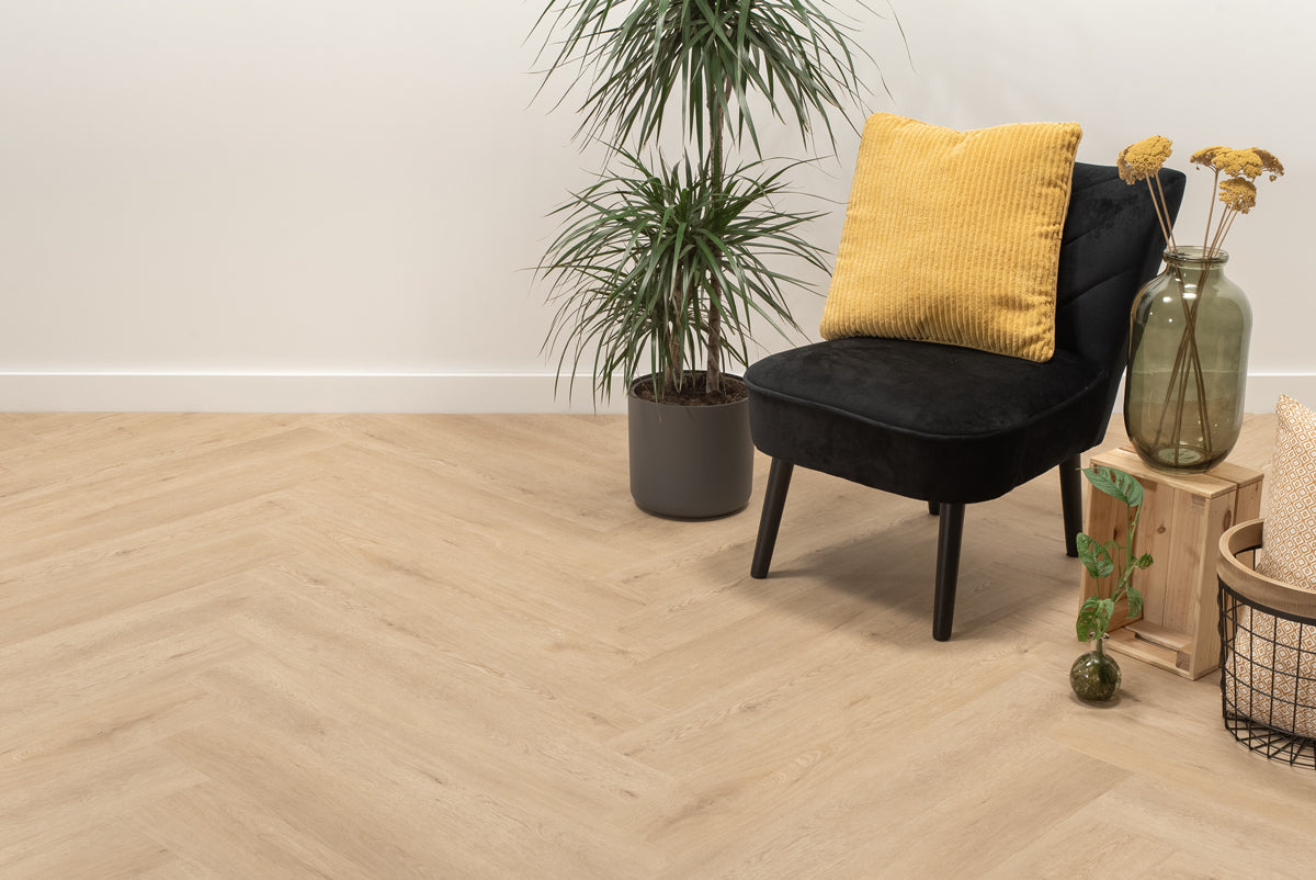 Floer Walvisgraat PVC - Gaia Grijsbeige