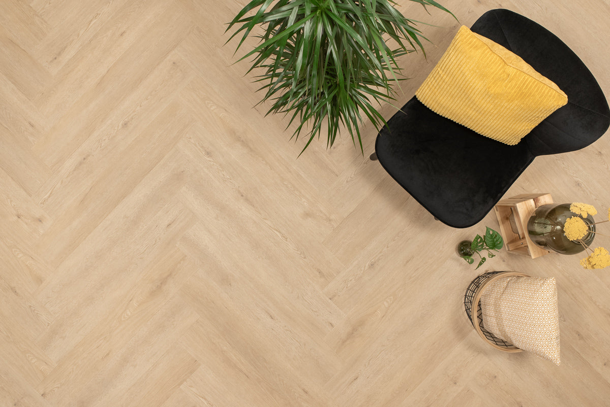 Floer Walvisgraat PVC - Gaia Grijsbeige