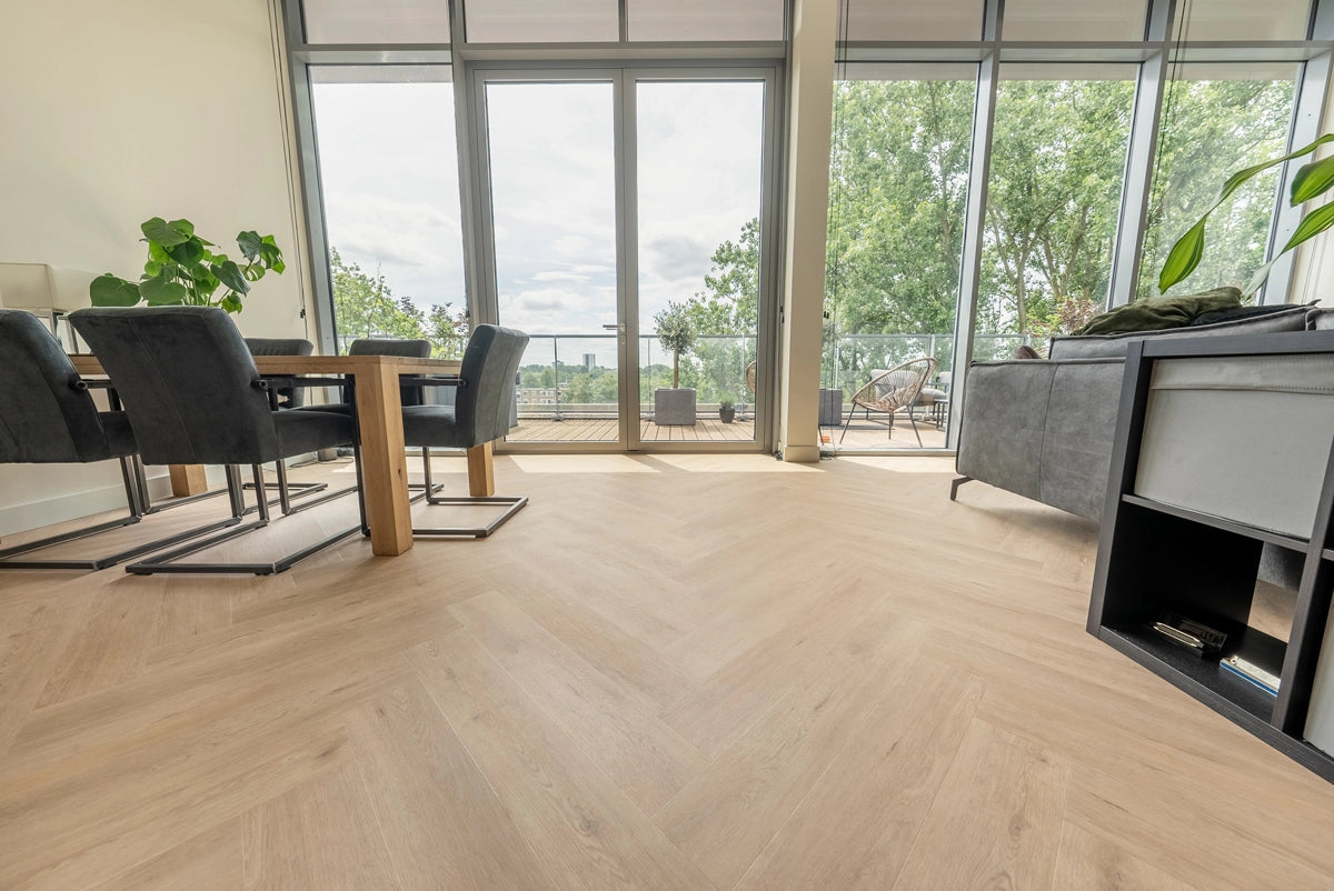 Floer Walvisgraat PVC - Gaia Grijsbeige