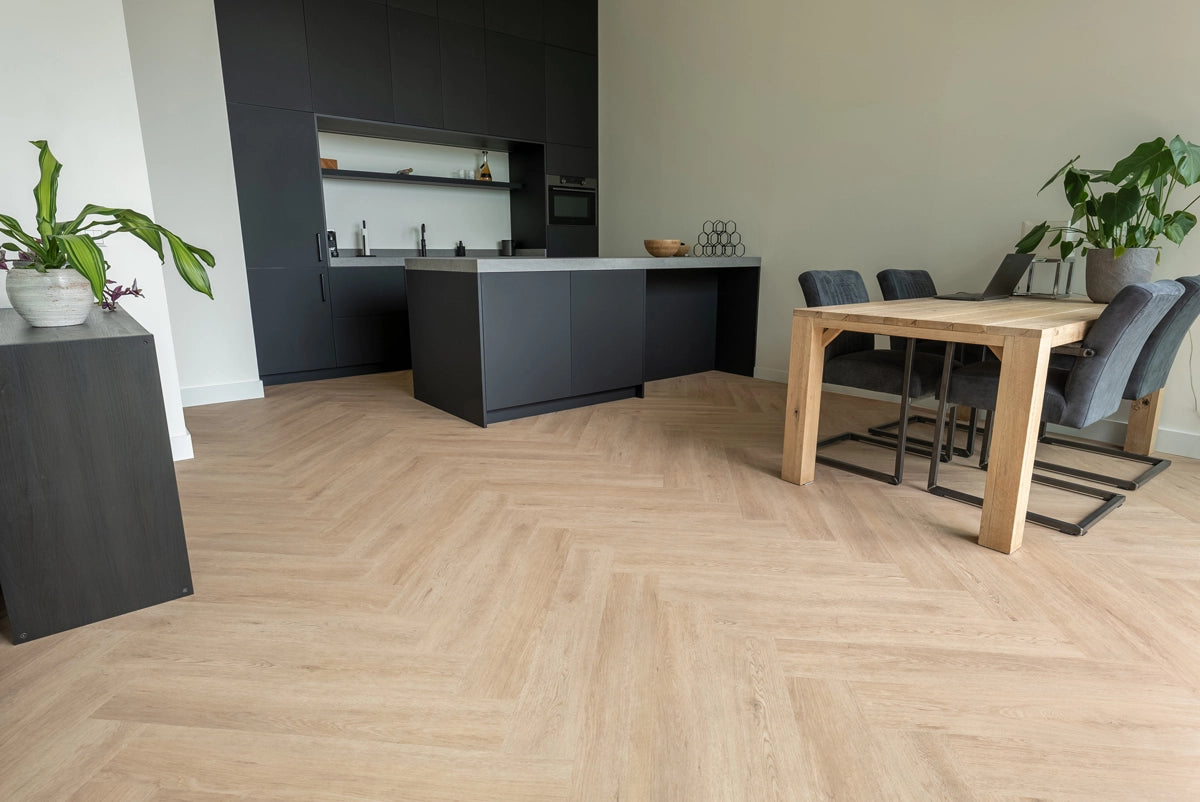 Floer Walvisgraat PVC - Gaia Grijsbeige