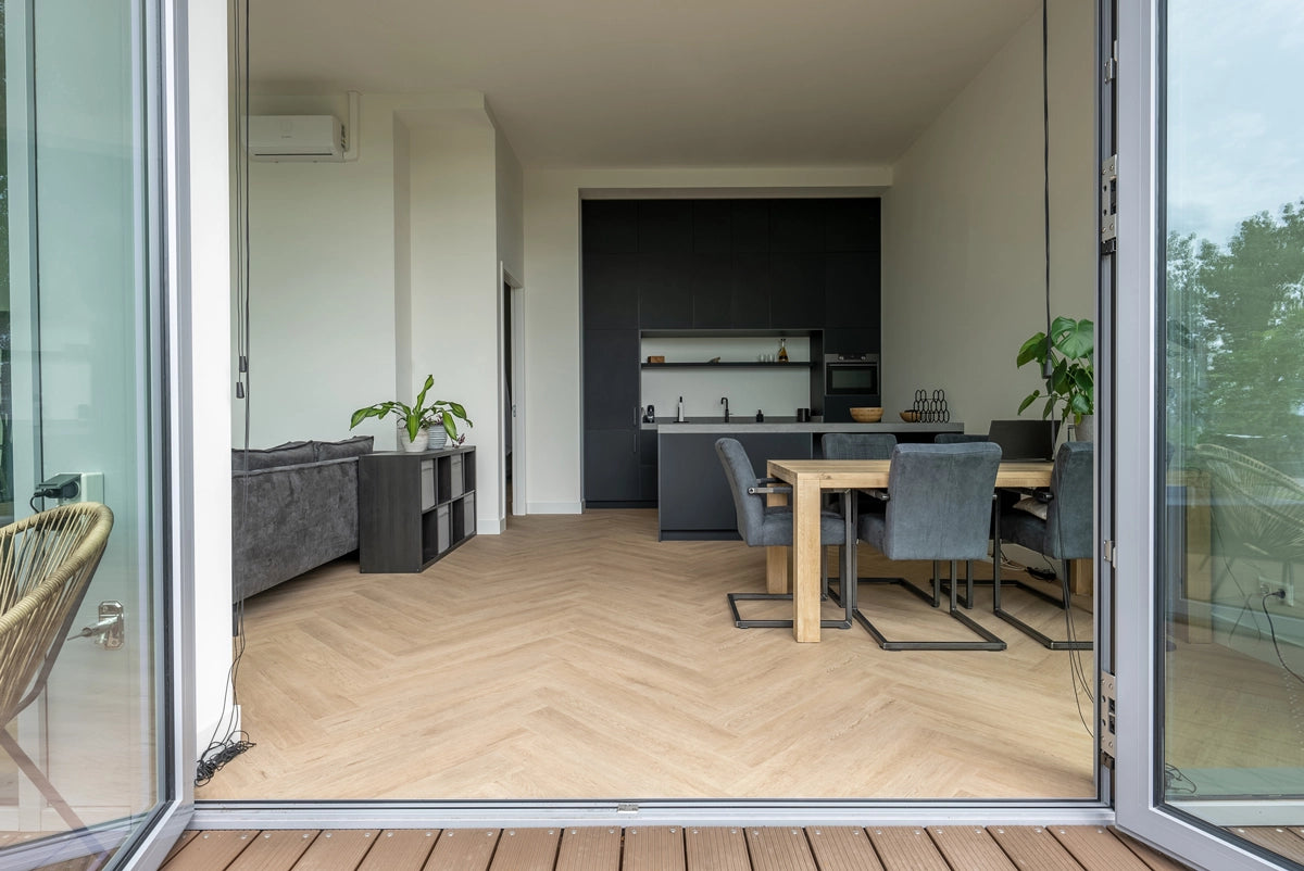 Floer Walvisgraat PVC - Gaia Grijsbeige