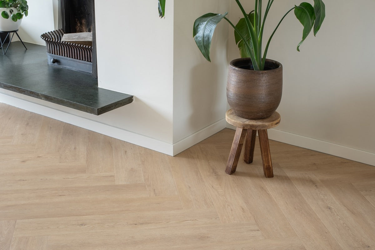 Floer Walvisgraat PVC - Gaia Grijsbeige
