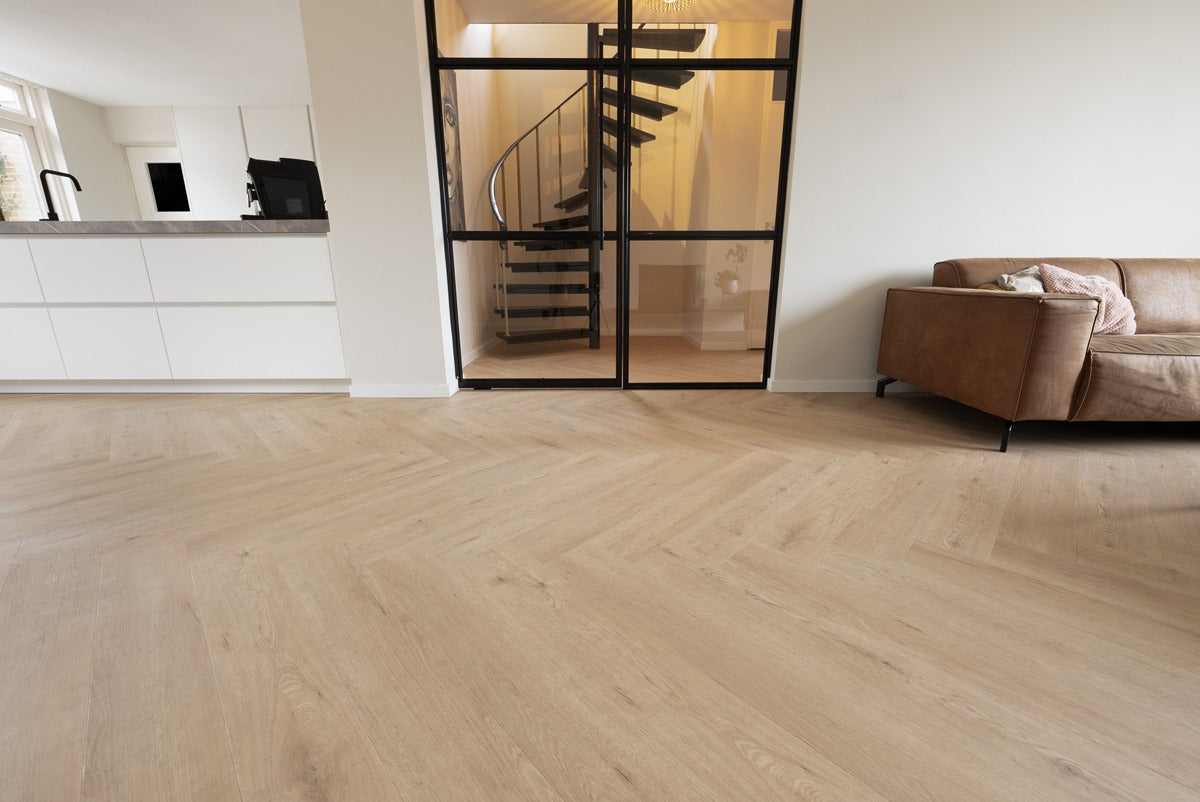 Floer Walvisgraat PVC - Gaia Grijsbeige