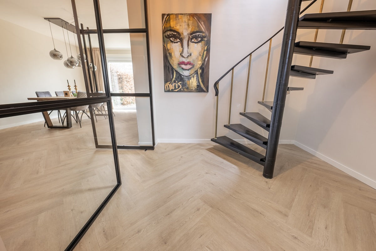 Floer Walvisgraat PVC - Gaia Grijsbeige