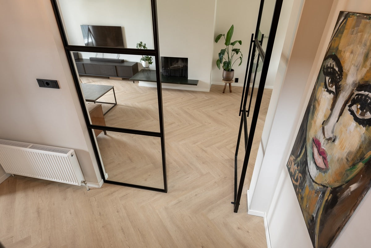 Floer Walvisgraat PVC - Gaia Grijsbeige