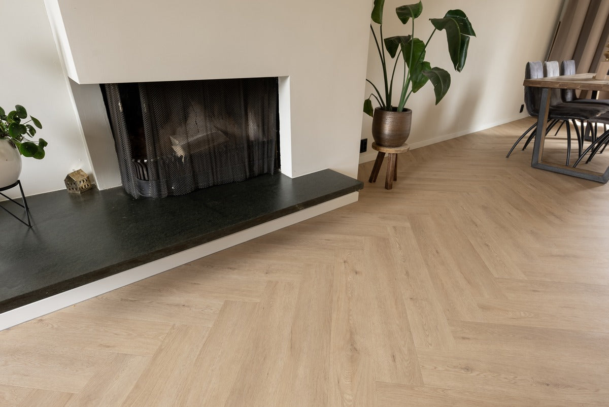 Floer Walvisgraat PVC - Gaia Grijsbeige
