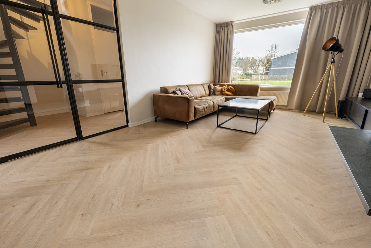 Floer Walvisgraat PVC - Gaia Grijsbeige